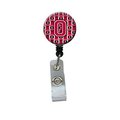 Carolines Treasures Letter O Football Crimson and White Retractable Badge Reel CJ1079-OBR